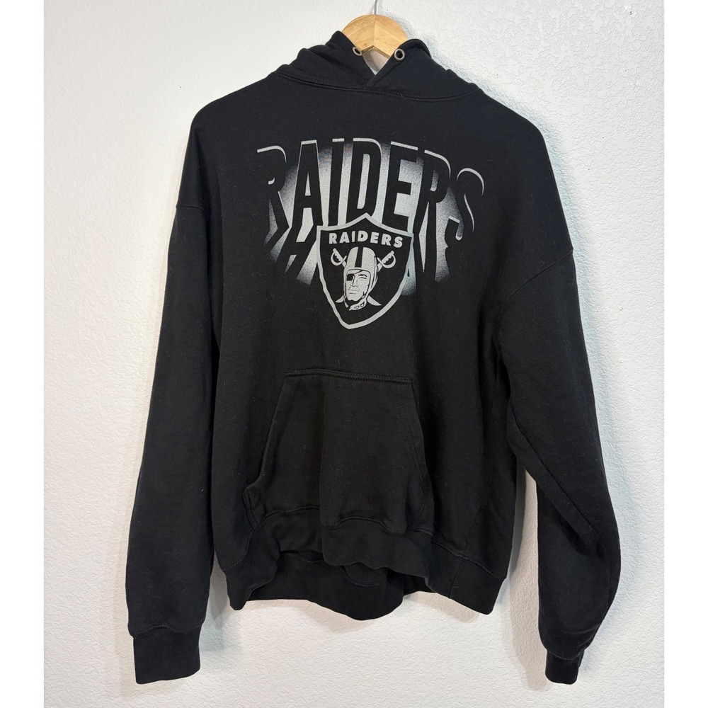 Junk Food Clothing NFL Las Vegas Raiders Hoodie Black Graphic Sweatshirt Large